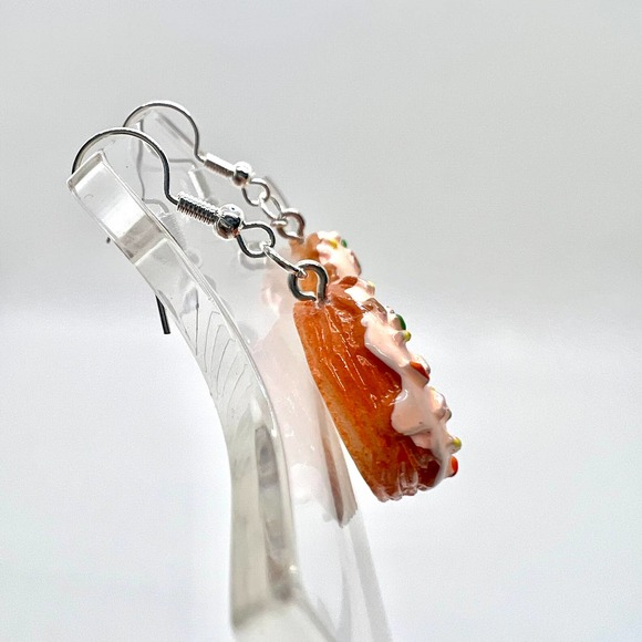 Sprinkle Donut Earrings - Croissant Earrings - Food Earrings - Baker Earrings - Picture 3 of 9